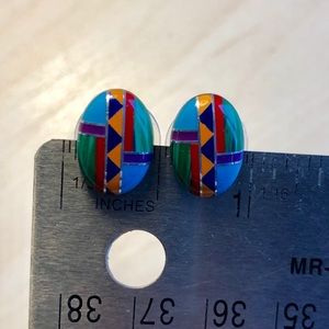 Polished Stone like w/ Sterling Silver Earrings